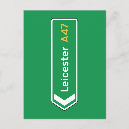 Leicester, UK Road Sign Postkarte (Vorderseite)