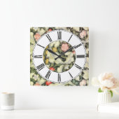 Leicester Vintag Floral Quadratische Wanduhr (Zuhause)