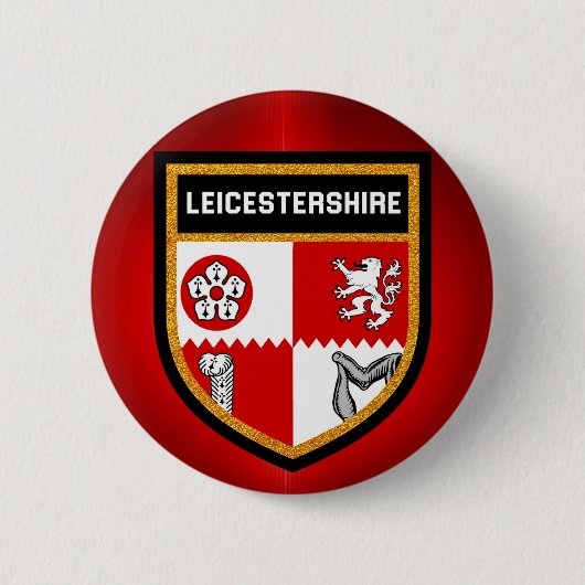 Leicestershire-Flagge Button (Vorderseite)