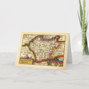 Leicestershire Landkreis England Alte antike Karte
