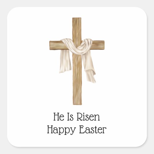 Leichenverkleidung des Turiner Osterkreuzkreuzes R Quadratischer Aufkleber (Vorderseite)