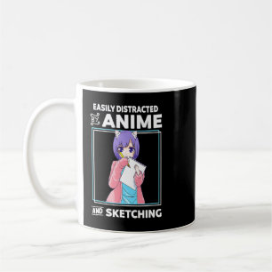 Leicht abgelenkt durch Anime und Sketching Anime G Kaffeetasse