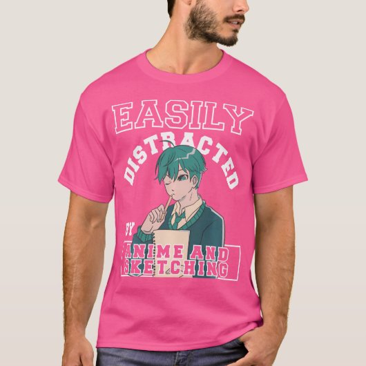 Leicht abgelenkt durch Anime und Skizzen für eine T-Shirt (Vorderseite)