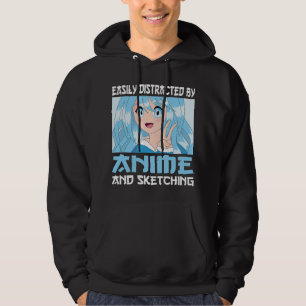 Leicht abgelenkt durch Anime und Skizzen Niedliche Hoodie