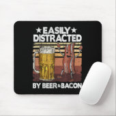 Leicht abgelenkt durch Bier & Amp; Schweinefleisch Mousepad (Mit Mouse)