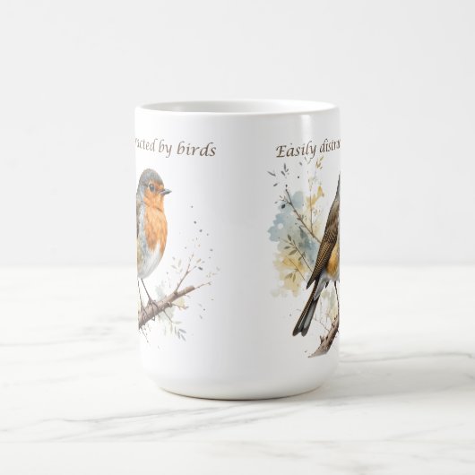 Leicht abgelenkt durch das Zitat zum Vogelspass Kaffeetasse (Mittel)