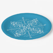 Leicht abgelenkt durch Fußball versteckt Wort Pappteller (Schrägansicht)