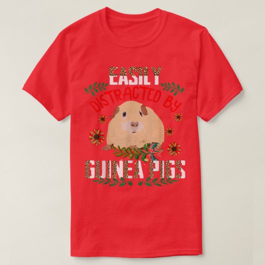 Leicht abgelenkt durch Guinea Schweine Leopard Son T-Shirt (Design vorne)