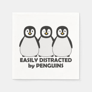 Leicht abgelenkt durch Pinguine Serviette