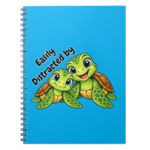 Leicht abgelenkt durch Schildkröten Notizbuch