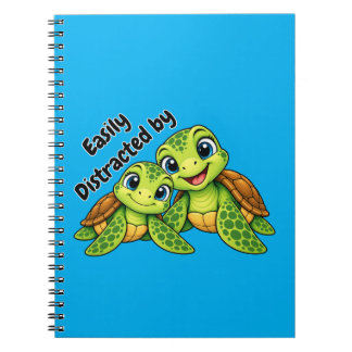 Leicht abgelenkt durch Schildkröten Notizbuch Notizblock