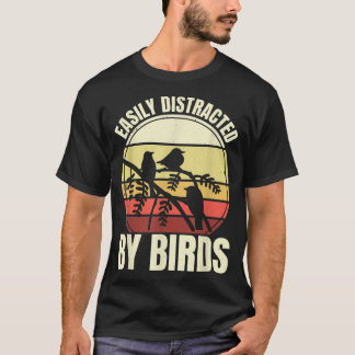 leicht abgelenkt durch Vögel, Vogelbeobachtung und T-Shirt