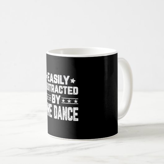 Leicht abgelenkt mit Line Dance Funny Line Tanz Kaffeetasse (VorderseiteRechts)
