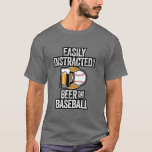 Leicht abgelenkt vom Bier- und Baseball-T - Shirt