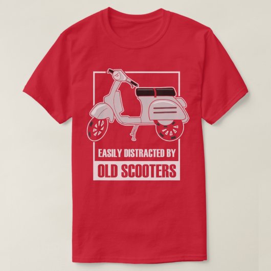 Leicht abgelenkt von alten Scooters Moped Scooter T-Shirt (Design vorne)