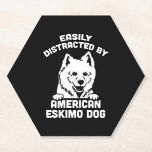 Leicht abgelenkt von amerikanischen Eskimo-Hunden Untersetzer