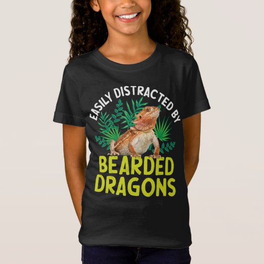 Leicht abgelenkt von bärtigen Drachen T-Shirt (Vorderseite)