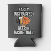 Leicht abgelenkt von Bier und Basketball Dosenkühler (Vorderseite)