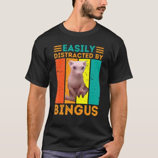 Leicht abgelenkt von Bingus-Haarlosen-Sphynxkatze T-Shirt (Vorderseite)