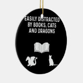 Leicht abgelenkt von Büchern Katzen und Drachen Keramik Ornament (Rechts)