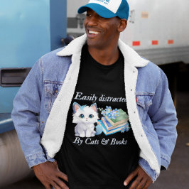 Leicht abgelenkt von Cats & Books Art T-Shirt