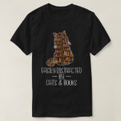 Leicht abgelenkt von Cats Books Lover Book Nerd L T-Shirt (Design vorne)
