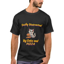 Leicht abgelenkt von Cats und Pizza T - Shirt Desi