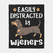 Leicht abgelenkt von Dackeln Funny Dackel Hund Fleecedecke (Vorderseite)