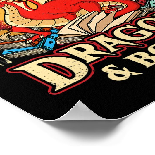 Leicht abgelenkt von Drachen & Bücher Nerd Dragon Poster (Ecke)