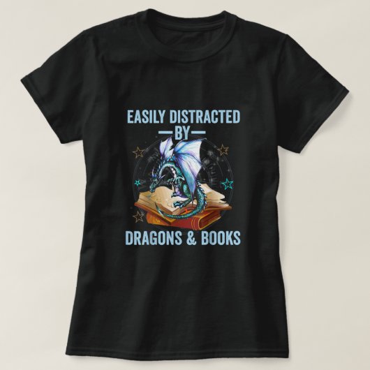 Leicht abgelenkt von Drachen und Bücher Kinder Män T-Shirt (Design vorne)