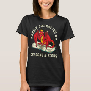 Leicht abgelenkt von Drachen und Bücher Nerd Readi T-Shirt