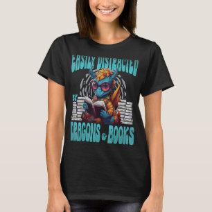 Leicht abgelenkt von Drachen und Bücher Niedlichen T-Shirt
