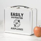 Leicht abgelenkt von Flugzeug lustigen Piloten-Avi Metall Brotdose (Beispiel)
