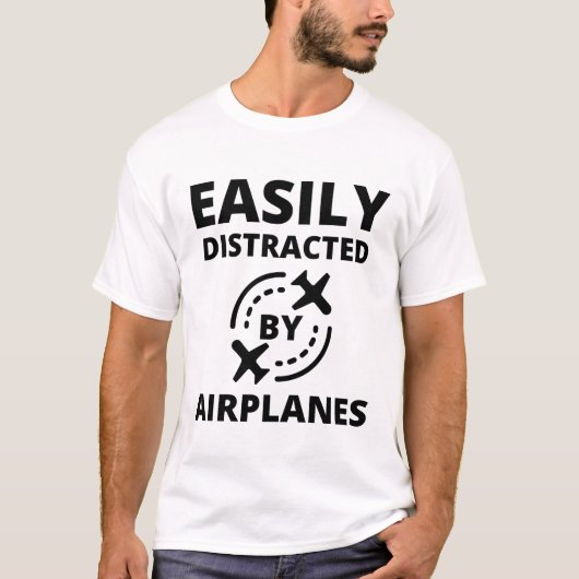 Leicht abgelenkt von Flugzeug lustigen Piloten-Avi T-Shirt (Vorderseite)