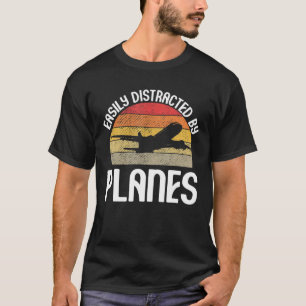 Leicht abgelenkt von Flugzeug Vintager Flugzeugpil T-Shirt