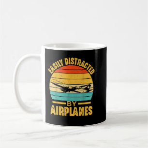 Leicht abgelenkt von Flugzeugen Pilot Geschenke Fu Kaffeetasse