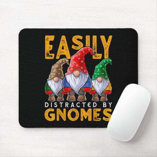 Leicht abgelenkt von Gnomes Gartend Gnome Hat Wo Mousepad (Mit Mouse)