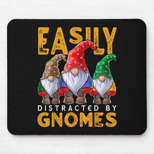Leicht abgelenkt von Gnomes Gartend Gnome Hat Wo Mousepad (Vorne)