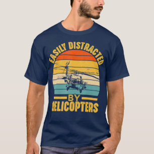 Leicht abgelenkt von Helikopter Funny Pilot T-Shirt