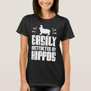 Leicht abgelenkt von Hippos Sprichwort Hippopotamu T-Shirt