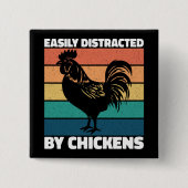 Leicht abgelenkt von Hühnern Landwirtschaftliche L Button (Vorderseite)