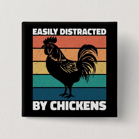 Leicht abgelenkt von Hühnern Landwirtschaftliche L Button (Vorderseite)