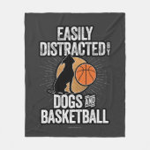 Leicht abgelenkt von Hunden & Basketball Fleecedecke (Vorderseite)
