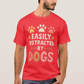 Leicht abgelenkt von Hunden Familie Mädchen T-Shirt