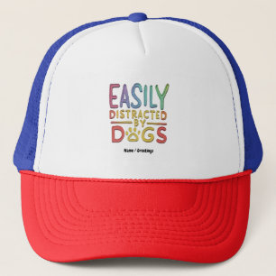 Leicht abgelenkt von Hunden Funny Graphic Design Truckerkappe