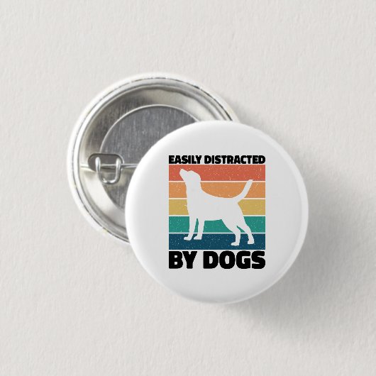 Leicht abgelenkt von Hunden Hund Geburtstag Memes  Button (Vorne & Hinten)