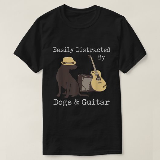 Leicht abgelenkt von Hunden und Gitarre Gitarren H T-Shirt (Design vorne)