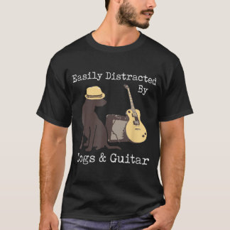 Leicht abgelenkt von Hunden und Gitarre Gitarren H T-Shirt