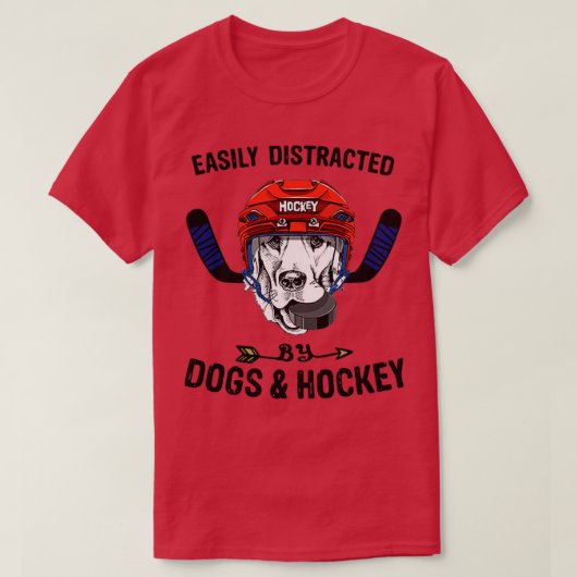 Leicht abgelenkt von Hunden und Hockeyschlägern un T-Shirt (Design vorne)