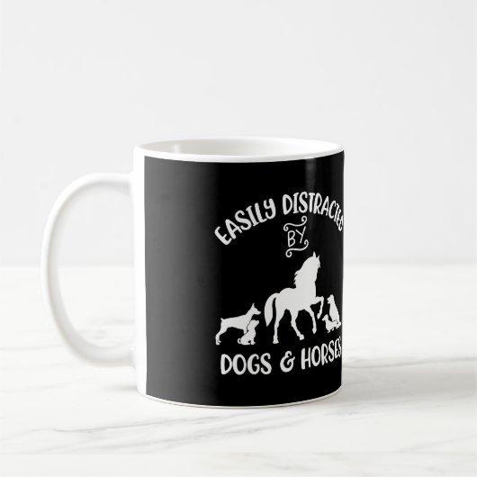 Leicht abgelenkt von Hunden und Pferden Frauen Pfe Kaffeetasse (Links)